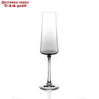 Набор бокалов для шампанского Crystalex "Экстра", 210 мл, 6 шт, цвет серый