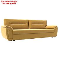 Прямой диван "Нэстор Лайт", механизм еврокнижка, микровельвет, цвет жёлтый