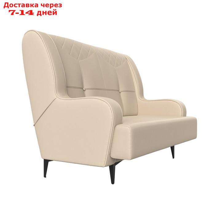 Прямой диван "Неаполь", 2-х местный, без механизма, экокожа, цвет бежевый - фото 3 - id-p226922453