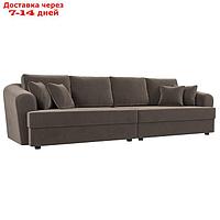 Прямой диван "Милтон", механизм еврокнижка, велюр, цвет коричневый