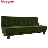 Прямой диван "Винсент", механизм книжка, микровельвет, цвет зелёный