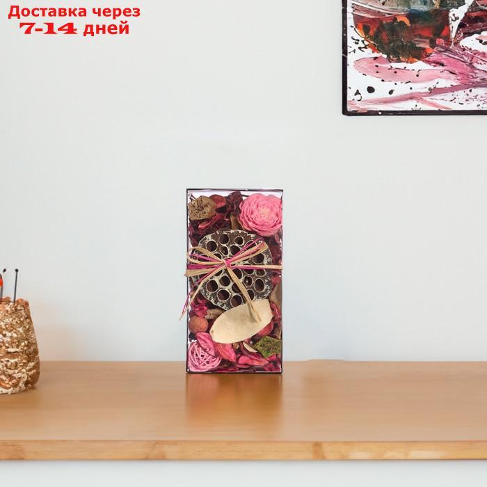 Набор сухоцветов из натуральных материалов с ароматом розы "Вещицы", короб 20×10,5×6 см - фото 1 - id-p226927939