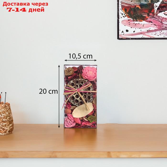 Набор сухоцветов из натуральных материалов с ароматом розы "Вещицы", короб 20×10,5×6 см - фото 2 - id-p226927939
