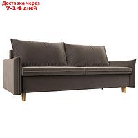 Прямой диван "Хьюстон", механизм еврокнижка, велюр, цвет коричневый