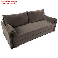 Прямой диван "Сайгон", механизм еврокнижка, велюр, цвет коричневый