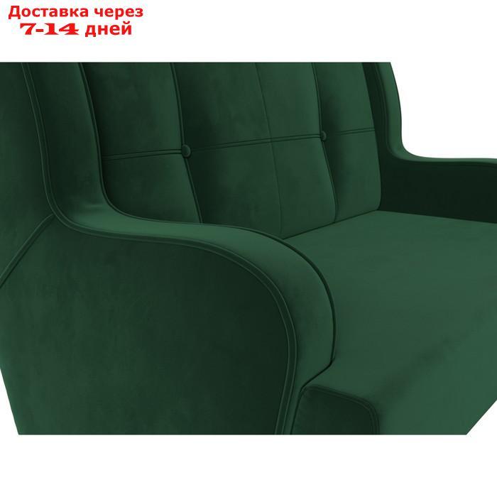 Прямой диван "Неаполь", 2-х местный, без механизма, велюр, цвет зелёный - фото 4 - id-p226922510