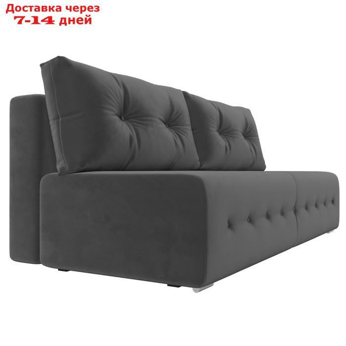 Прямой диван "Лондон", механизм еврокнижка, велюр, цвет серый - фото 4 - id-p226922515