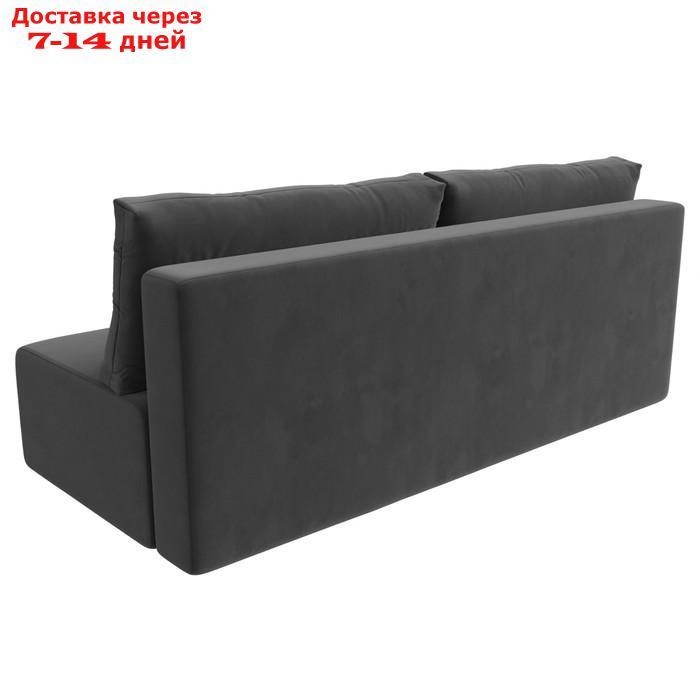 Прямой диван "Лондон", механизм еврокнижка, велюр, цвет серый - фото 7 - id-p226922515