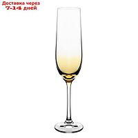 Набор бокалов для шампанского Crystalex "Виола", 190 мл, 6 шт, цвет оранжевый