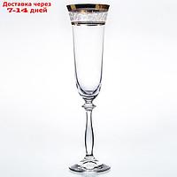 Набор бокалов для шампанского Crystalex "Анжела. Панто золото", 190 мл, 6 шт