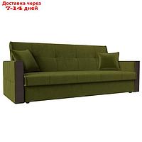 Прямой диван "Валенсия", механизм книжка, микровельвет, цвет зелёный