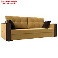 Прямой диван "Валенсия Лайт", механизм еврокнижка, микровельвет, цвет жёлтый
