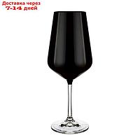 Набор бокалов для вина Crystalex "Сандра", 450 мл, 6 шт, цвет чёрный