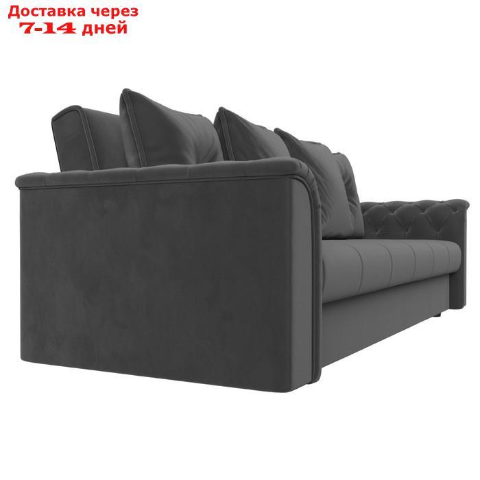 Прямой диван "Сиеста", механизм книжка, велюр, цвет серый - фото 3 - id-p226922552
