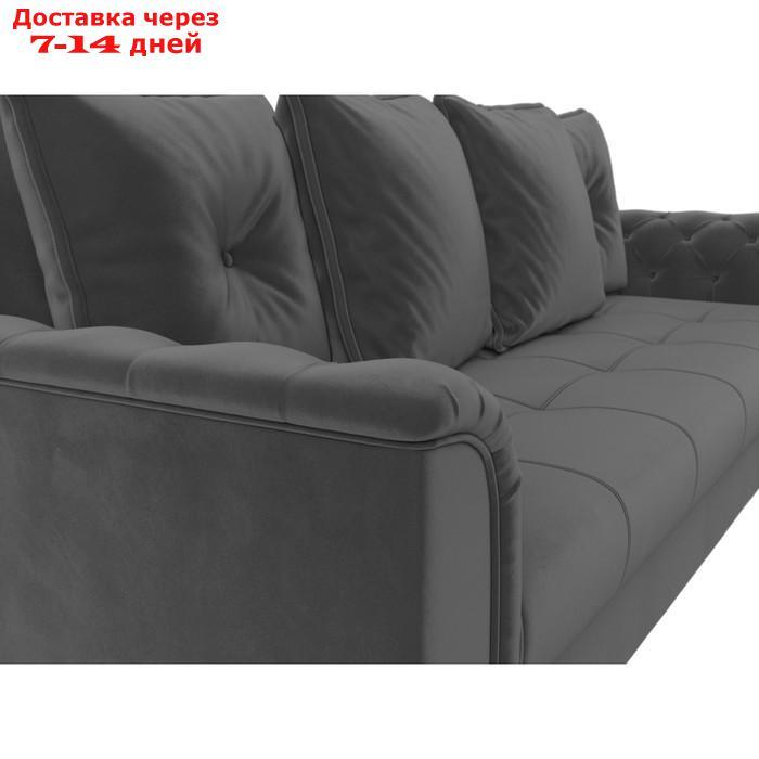 Прямой диван "Сиеста", механизм книжка, велюр, цвет серый - фото 4 - id-p226922552