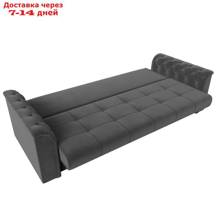 Прямой диван "Сиеста", механизм книжка, велюр, цвет серый - фото 8 - id-p226922552