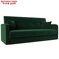 Прямой диван "Надежда", механизм книжка, велюр, цвет зелёный