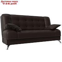 Прямой диван "Анна", механизм книжка, экокожа, цвет коричневый