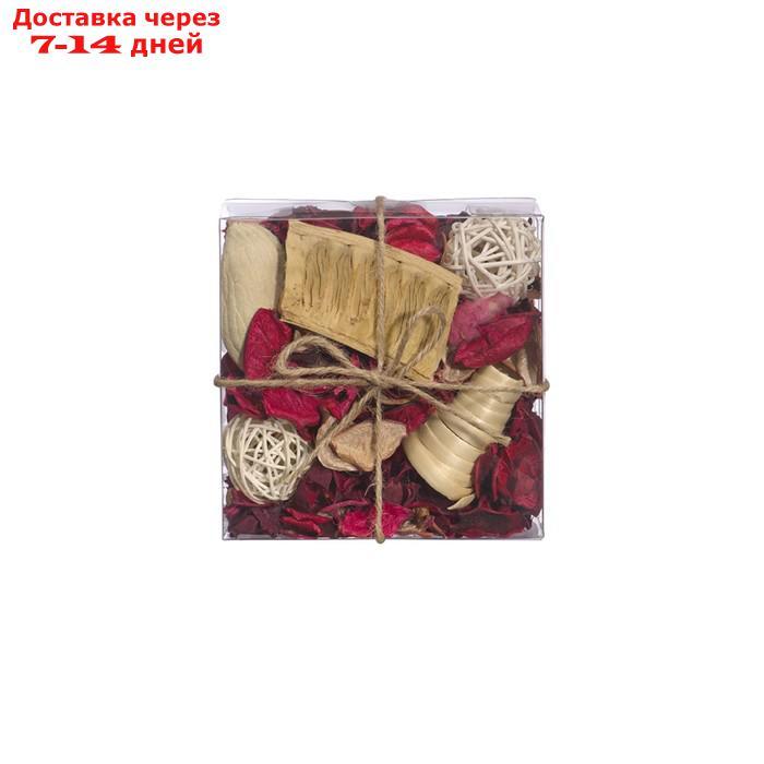 Набор сухоцветов из натуральных материалов с ароматом клубники "Вещицы", короб 13×13×6 см - фото 3 - id-p226928049