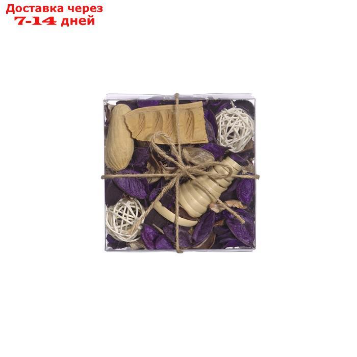 Набор сухоцветов из натуральных материалов с ароматом лаванды "Вещицы", короб 13×13×6 см - фото 3 - id-p226928056