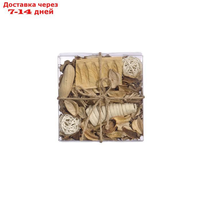 Набор сухоцветов из натуральных материалов с ароматом ванили "Вещицы", короб 13×13×6 см - фото 3 - id-p226928062