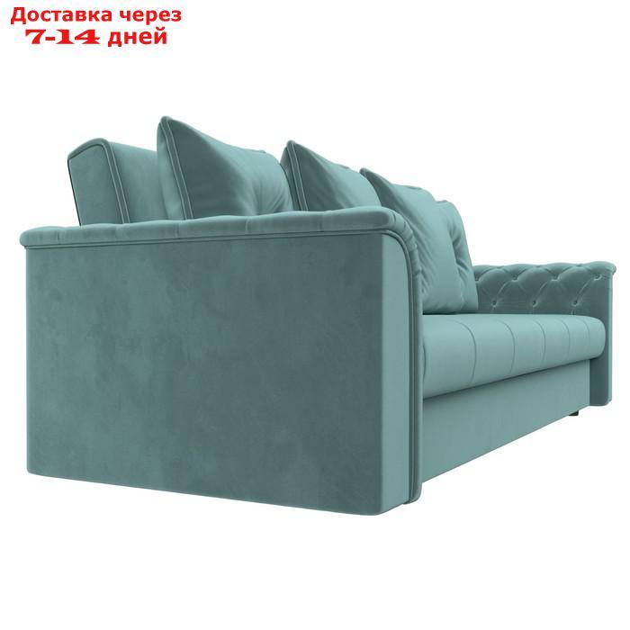 Прямой диван "Сиеста", механизм книжка, велюр, цвет бирюзовый - фото 3 - id-p226922579