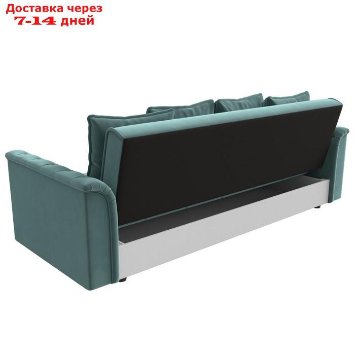 Прямой диван "Сиеста", механизм книжка, велюр, цвет бирюзовый - фото 6 - id-p226922579