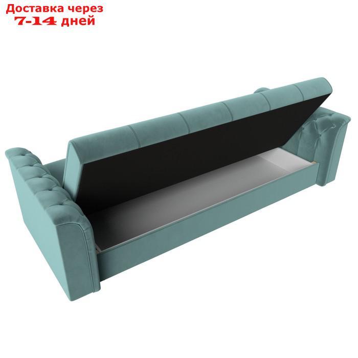 Прямой диван "Сиеста", механизм книжка, велюр, цвет бирюзовый - фото 7 - id-p226922579