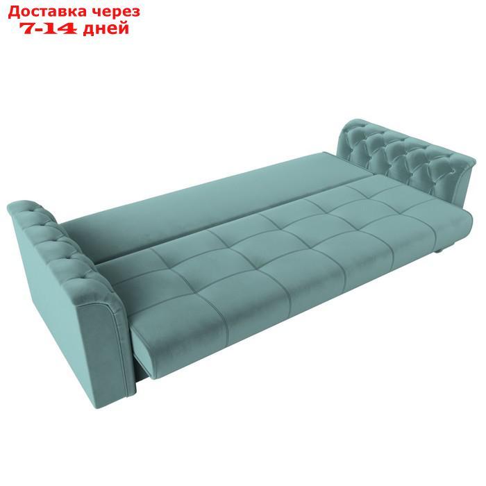 Прямой диван "Сиеста", механизм книжка, велюр, цвет бирюзовый - фото 8 - id-p226922579