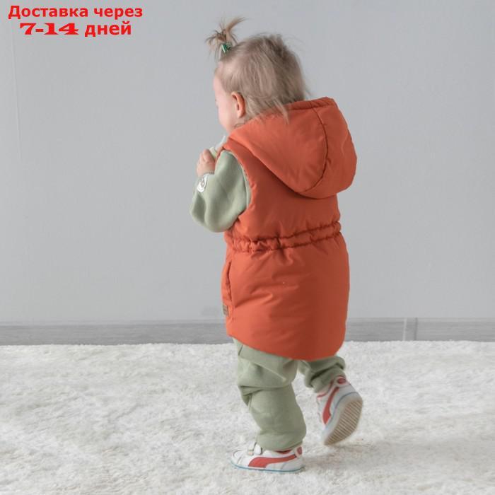 Безрукавка детская утеплённая KinDerLitto "Кантри", рост 86-92 см, цвет терракотовый - фото 8 - id-p226935425