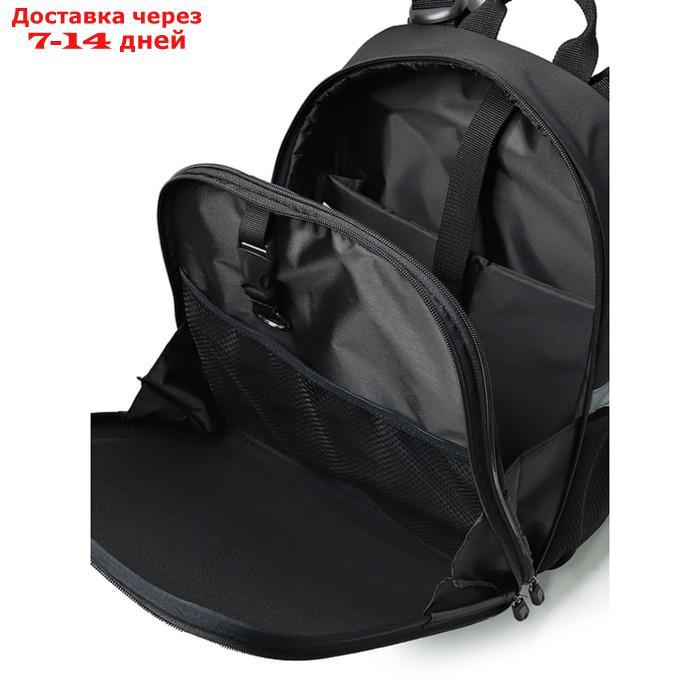 Рюкзак школьный, синтетическая ткань, 300x370x170 см, ЧЕРНЫЙ - фото 5 - id-p226935458