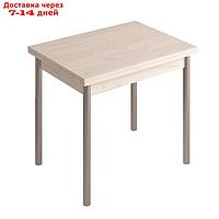 Раскладной стол, 800×600(1200)×750 мм, ЛДСП / металл, дуб крафт белый / алюминий хром