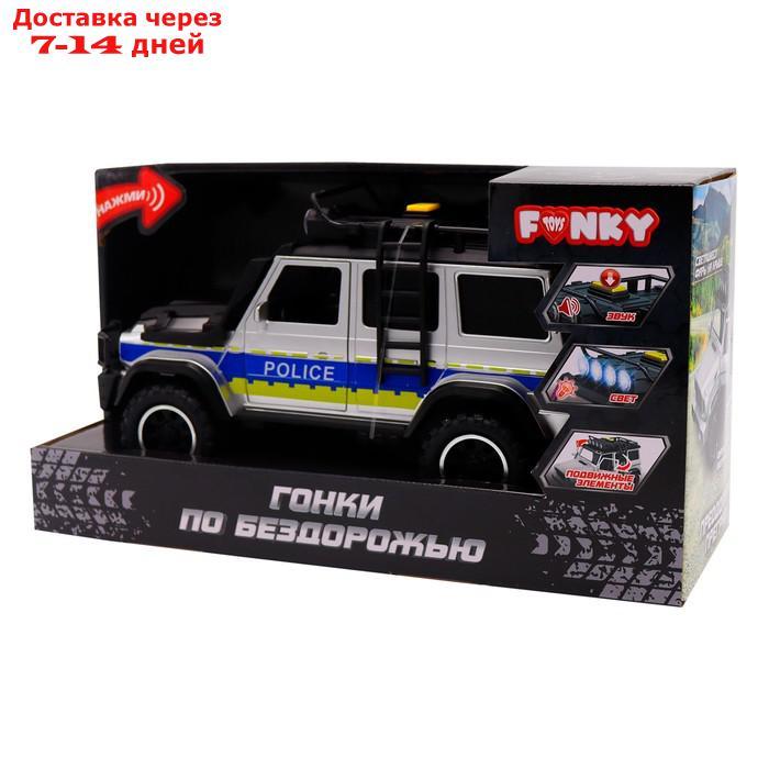 Машинка фрикционная Funky Toys "Гонки по бездорожью. Полиция", открывающиеся двери, со светом и звуком, 23 см - фото 3 - id-p226930515