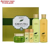 Набор косметический Deoproce Green Tea, 5 предметов: тонер 260 мл и 30 мл, эмульсия 260 мл и 30 мл, крем 100