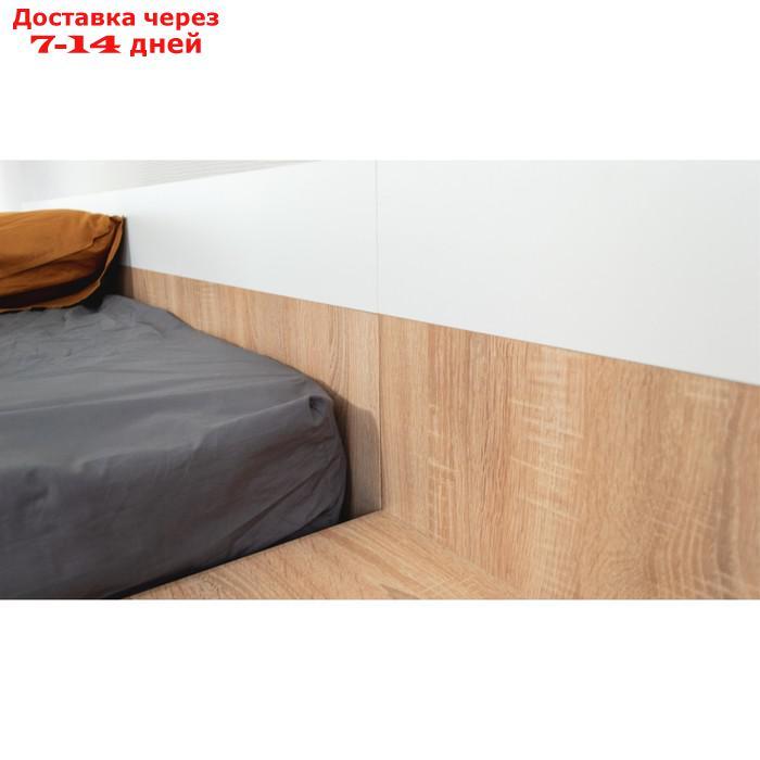 Спальня "Алёна", 3-х дверный шкаф, кровать, тумба 2 шт, комод, цвет дуб сонома / белый - фото 2 - id-p226921181