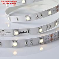 Светодиодная лента на самоклеящейся основе Uniel, IP20, 5 м, 5050, 30 LED/м, 7,2 Вт/м, 12 В, 3000К, свечение