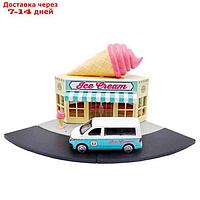 Набор игровой Bburago "Построй свой город! Магазин мороженого", с машинкой Street Fire, 1:43