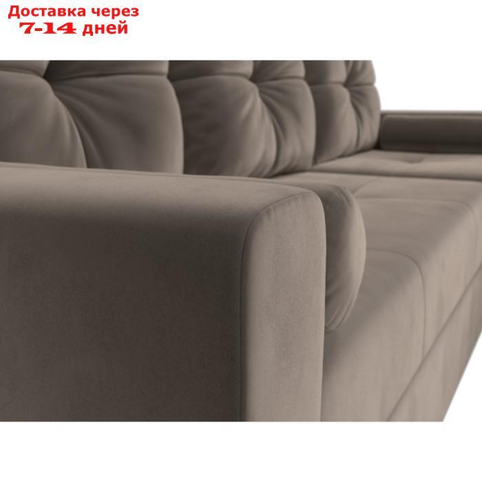 Угловой диван "Верона", правый угол, механизм дельфин, велюр, цвет коричневый - фото 5 - id-p226921338