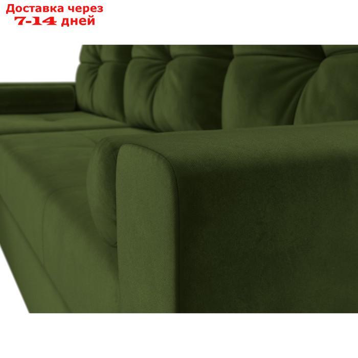 Угловой диван "Верона", левый угол, механизм дельфин, микровельвет, цвет зелёный - фото 5 - id-p226921340