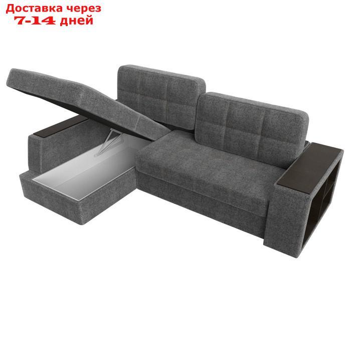 Угловой диван "Брюссель", левый угол, механизм дельфин, рогожка, цвет серый - фото 8 - id-p226921342