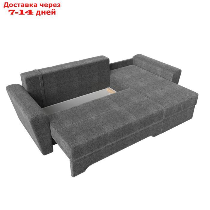 Угловой диван "Амстердам", правый угол, механизм еврокнижка, рогожка, цвет серый - фото 7 - id-p226921348