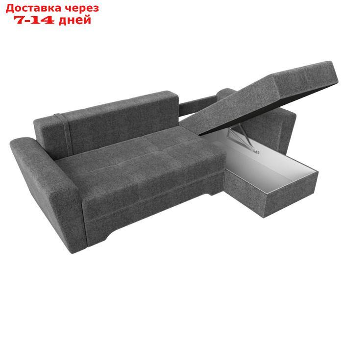Угловой диван "Амстердам", правый угол, механизм еврокнижка, рогожка, цвет серый - фото 9 - id-p226921348
