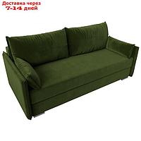 Прямой диван "Сайгон", механизм еврокнижка, микровельвет, цвет зелёный