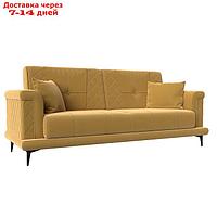 Прямой диван "Неаполь", механизм книжка, микровельвет, цвет жёлтый