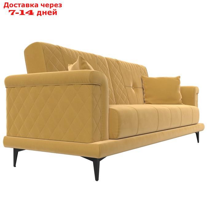 Прямой диван "Неаполь", механизм книжка, микровельвет, цвет жёлтый - фото 3 - id-p226921355