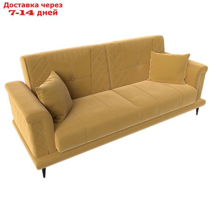 Прямой диван "Неаполь", механизм книжка, микровельвет, цвет жёлтый - фото 5 - id-p226921355