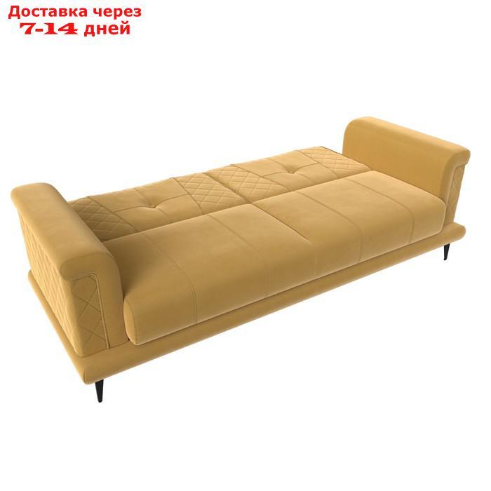 Прямой диван "Неаполь", механизм книжка, микровельвет, цвет жёлтый - фото 6 - id-p226921355
