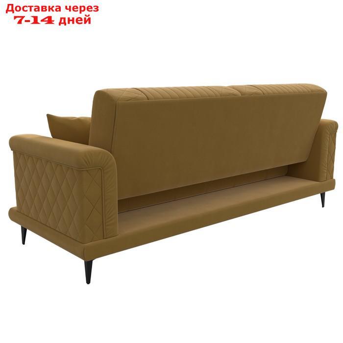 Прямой диван "Неаполь", механизм книжка, микровельвет, цвет жёлтый - фото 7 - id-p226921355