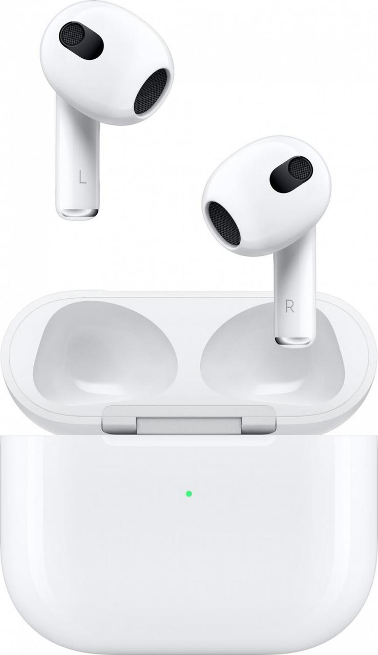 Гарнитура вкладыши Apple AirPods 3-го поколения белый беспроводные bluetooth в ушной раковине (MME73ZA/A) - фото 1 - id-p227231229