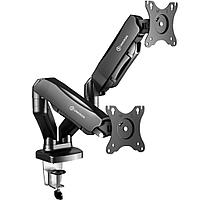 Кронштейн для 2 мониторов ONKRON/ 13-32" ГАЗЛИФТ макс 100*100 наклон -90º/+90º, поворот +-90°, 2 колена, вылет